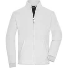 Men's Bonded Fleece Jacket - Fleecejacke mit kontrastfarbiger Innenseite [Gr. L] (white/dark-grey) (Art.-Nr. CA307054)