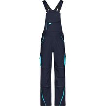 Workwear Pants with Bib - Funktionelle Latzhose im sportlichen Look mit hochwertigen Details [Gr. 60] (navy/turquoise) (Art.-Nr. CA307470)