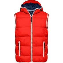 Men's Maritime Vest - Modische Steppweste mit angeschnittener Kapuze [Gr. S] (red/white) (Art.-Nr. CA307499)