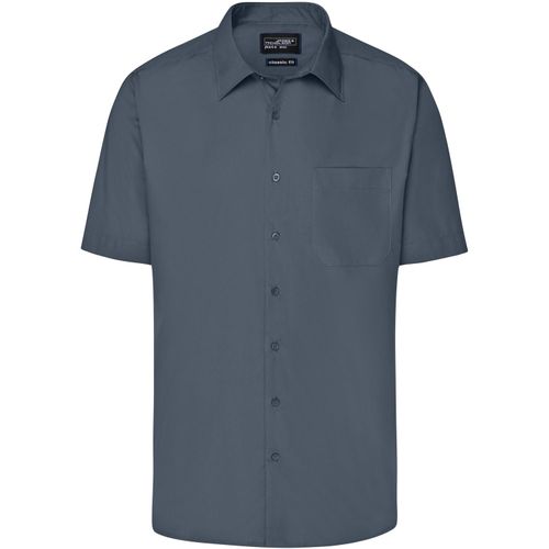 Men's Business Shirt Short-Sleeved - Klassisches Shirt aus strapazierfähigem Mischgewebe [Gr. L] (Art.-Nr. CA307758) - Pflegeleichte Popeline-Qualität mi...