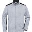 Men's Knitted Workwear Fleece Jacket - Pflegeleichte Strickfleece Jacke im Materialmix [Gr. S] (white-melange/carbon) (Art.-Nr. CA307812)