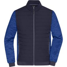 Men's Padded Hybrid Jacket - Wattierte Jacke mit Stehkragen im attraktiven Materialmix [Gr. M] (navy/royal-melange) (Art.-Nr. CA308435)