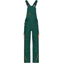 Workwear Pants with Bib - Funktionelle Latzhose im sportlichen Look mit hochwertigen Details [Gr. 50] (dark-green/orange) (Art.-Nr. CA308509)