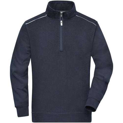 Workwear Half-Zip Sweat - Sweatshirt mit Stehkragen, Reißverschluss und Kontrastpaspel [Gr. L] (Art.-Nr. CA309176) - Strapazierfähige, pflegeleichte Baumwol...