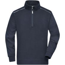 Workwear Half-Zip Sweat - Sweatshirt mit Stehkragen, Reißverschluss und Kontrastpaspel [Gr. L] (navy) (Art.-Nr. CA309176)