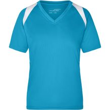 Ladies' Running-T - Atmungsaktives Laufshirt [Gr. M] (turquoise/white) (Art.-Nr. CA309473)