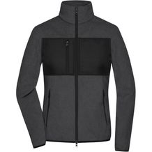 Ladies' Fleece Jacket - Fleecejacke im Materialmix [Gr. S] (dark-melange/black) (Art.-Nr. CA309563)