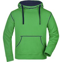 Men's Lifestyle Hoody - Kapuzensweat mit modischen Kontrastnähten [Gr. XL] (green/navy) (Art.-Nr. CA310590)