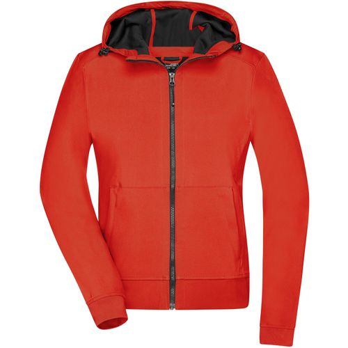 Ladies' Hooded Softshell Jacket - Softshelljacke mit Kapuze im sportlichen Design [Gr. L] (Art.-Nr. CA311855) - 2-Lagen Softshellmaterial mit kontrastfa...