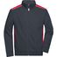 Men's Workwear Sweat Jacket - Sweatjacke mit Stehkragen und Kontrasteinsätzen [Gr. M] (carbon/red) (Art.-Nr. CA312646)