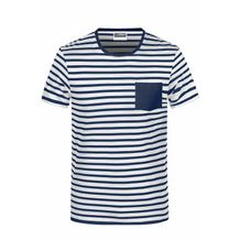 Men's T-Shirt Striped - T-Shirt in maritimem Look mit Brusttasche [Gr. XL] (white/navy) (Art.-Nr. CA312848)
