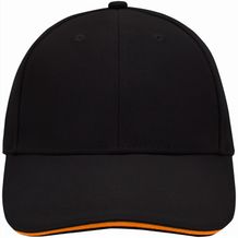 6 Panel Sandwich Cap - Sandwich Cap in zahlreichen Farbvarianten (black/orange) (Art.-Nr. CA312900)