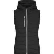 Ladies' Hybrid Vest - Sportliche Weste mit Kapuze im attraktiven Materialmix [Gr. XS] (black/black) (Art.-Nr. CA313361)