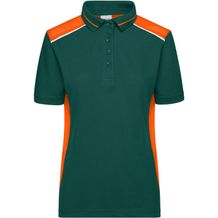 Ladies' Workwear Polo - Pflegeleichtes und strapazierfähiges Polo mit Kontrasteinsätzen [Gr. 3XL] (dark-green/orange) (Art.-Nr. CA315364)