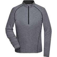 Ladies' Sports Shirt Longsleeve - Langarm Funktionsshirt für Fitness und Sport [Gr. XL] (black-melange/black) (Art.-Nr. CA315932)