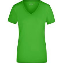 Ladies' Stretch V-T - T-Shirt aus weichem Elastic-Single-Jersey [Gr. M] (lime-green) (Art.-Nr. CA319467)