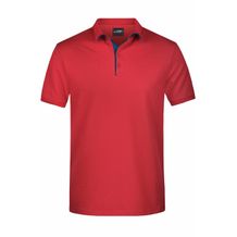 Men's Polo Single Stripe - Klassisches Polo mit Kontrastelementen [Gr. L] (red/navy) (Art.-Nr. CA319665)