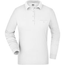 Ladies' Workwear Polo Pocket Longsleeve - Pflegeleichtes und strapazierfähiges Langarm Polo mit Brusttasche [Gr. S] (white) (Art.-Nr. CA321389)