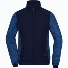 Ladies' Padded Hybrid Jacket - Wattierte Jacke mit Stehkragen im attraktiven Materialmix [Gr. S] (navy/royal-melange) (Art.-Nr. CA322621)