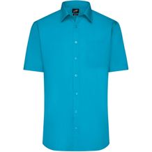 Men's Shirt Shortsleeve Poplin - Klassisches Shirt aus pflegeleichtem Mischgewebe [Gr. 3XL] (Turquoise) (Art.-Nr. CA324376)