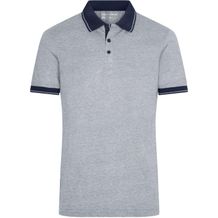 Men's Heather Polo - Melange Polo mit modischen Details [Gr. XXL] (grey-heather/navy) (Art.-Nr. CA324824)