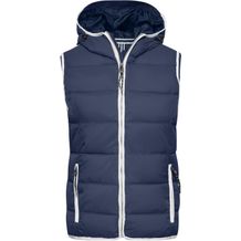 Ladies' Maritime Vest - Modische Steppweste mit angeschnittener Kapuze [Gr. XL] (navy/white) (Art.-Nr. CA325561)