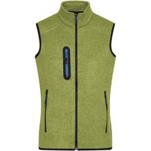 Men's Knitted Fleece Vest - Strickfleece Weste mit Stehkragen [Gr. XL] (kiwi-melange/royal) (Art.-Nr. CA326975)