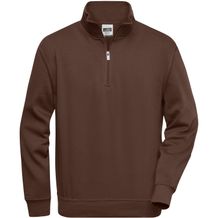 Workwear Half Zip Sweat - Sweatshirt mit Stehkragen und Reißverschluss [Gr. 6XL] (Brown) (Art.-Nr. CA327117)