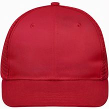 6 Panel Flat Peak Cap - Trendiges 6 Panel Mesh Cap mit flachem Schild aus Polycotton (red/red) (Art.-Nr. CA327948)