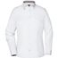 Ladies' Plain Shirt - Modisches Shirt mit Karo-Einsätzen an Kragen und Manschette [Gr. XL] (white/black-white) (Art.-Nr. CA329577)