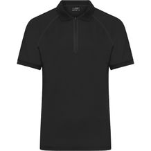 Men's Zip-Polo - Polo mit Reißverschluss aus Funktions-Polyester für Promotion, Sport und Freizeit [Gr. M] (black/black) (Art.-Nr. CA330354)