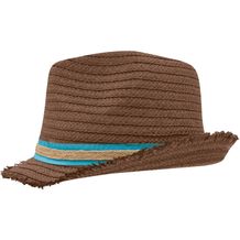 Trendy Summer Hat - Trendstarker Hut mit modischer Fransenkrempe [Gr. S/M] (braun / grün / blau) (Art.-Nr. CA333125)