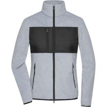 Ladies' Fleece Jacket - Fleecejacke im Materialmix [Gr. XL] (light-melange/black) (Art.-Nr. CA333525)