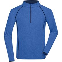Men's Sports Shirt Longsleeve - Langarm Funktionsshirt für Fitness und Sport [Gr. L] (blue-melange/navy) (Art.-Nr. CA336522)