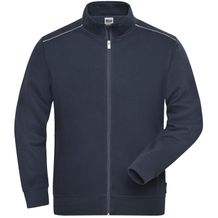 Men's Workwear Sweat-Jacket - Sweatjacke mit Stehkragen und Kontrastpaspel [Gr. M] (navy) (Art.-Nr. CA340767)