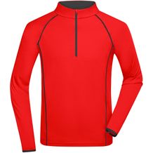 Men's Sports Shirt Longsleeve - Langarm Funktionsshirt für Fitness und Sport [Gr. XL] (bright-orange/black) (Art.-Nr. CA345736)