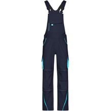 Workwear Pants with Bib - Funktionelle Latzhose im sportlichen Look mit hochwertigen Details [Gr. 56] (navy/turquoise) (Art.-Nr. CA345848)