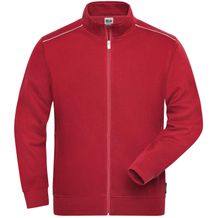Men's Workwear Sweat-Jacket - Sweat-Jacke mit Stehkragen und Kontrastpaspel [Gr. XL] (Art.-Nr. CA345865)