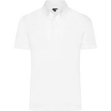 Men's Plain Polo - Polo mit Button-Down Kragen [Gr. L] (white) (Art.-Nr. CA346438)