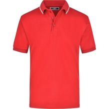 Polo Tipping - Hochwertiges Piqué-Polohemd mit Kontraststreifen [Gr. 3XL] (red/white) (Art.-Nr. CA347736)