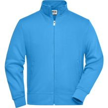 Workwear Sweat Jacket - Sweat-Jacke mit Stehkragen und Reißverschluss [Gr. L] (aqua) (Art.-Nr. CA348327)