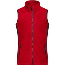 Ladies' Workwear Fleece Vest - Strapazierfähige Fleece Weste im Materialmix [Gr. 4XL] (red/black) (Art.-Nr. CA348725)