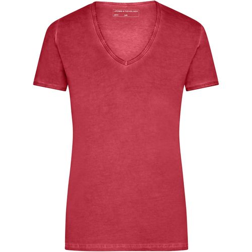 Ladies' Gipsy T-Shirt - Trendiges T-Shirt mit V-Ausschnitt [Gr. S] (Art.-Nr. CA349847) - Baumwoll Single Jersey mit aufwändige...