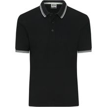 Men's Polo - Klassisches Polo mit Kontraststreifen an Kragen und Armbündchen in Piqué-Qualität [Gr. M] (black/white/grey) (Art.-Nr. CA350334)