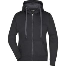 Ladies' Hooded Jacket - Premium Sweat-Jacke mit Bionic®-Finish [Gr. XL] (black/carbon) (Art.-Nr. CA351057)