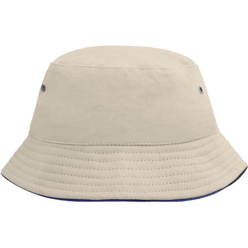 Fisherman Piping Hat for Kids - Trendiger Kinderhut aus weicher Baumwolle (Art.-Nr. CA351353) - Paspel an Krempe teilweise kontrastfarbi...