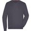 Men's V-Neck Pullover - Klassischer Baumwoll-Pullover [Gr. S] (anthracite-melange) (Art.-Nr. CA352855)