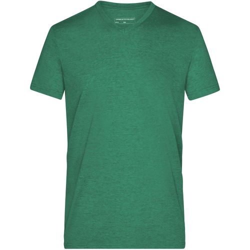 Men's Heather T-Shirt - Modisches T-Shirt mit V-Ausschnitt [Gr. XXL] (Art.-Nr. CA355283) - Hochwertige Melange Single Jersey...