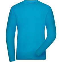 Men's BIO Stretch-Longsleeve Work - Langarm Shirt aus weichem Elastic-Single-Jersey [Gr. L] (Turquoise) (Art.-Nr. CA357054)