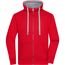Men's Lifestyle Zip-Hoody - Sweatjacke mit Reißverschluss und Kapuze [Gr. XL] (red/grey-heather) (Art.-Nr. CA357105)